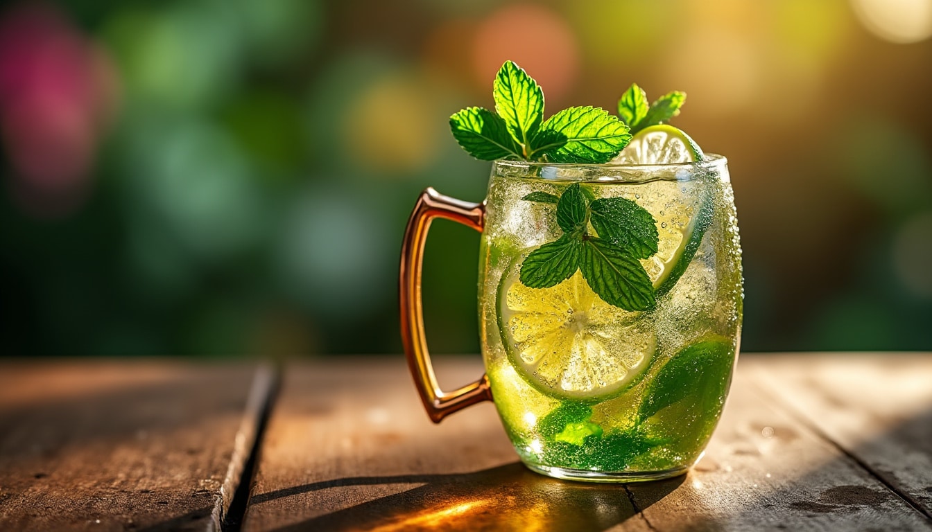 découvrez la recette parfaite pour réaliser un délicieux cocktail moscow mule. apprenez à préparer cette boisson rafraîchissante et à savourer son mélange subtil de vodka, de ginger beer et de citron, le tout servi dans un élégant verre en cuivre.