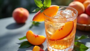 découvrez notre liqueur de pêche rafraîchissante, une invitation à savourer un cocktail fruité et délicieusement désaltérant. parfait pour les chaudes journées d'été ou pour égayer vos soirées entre amis, laissez-vous séduire par la douceur sucrée de la pêche. un plaisir à déguster sans modération !