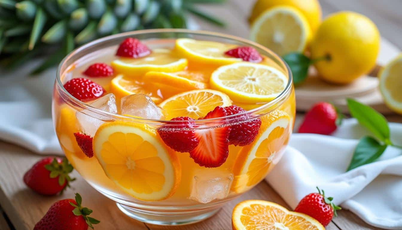 découvrez notre recette de punch fruité rafraîchissant, idéale pour vos soirées d'été. préparé en centilitres, ce cocktail coloré et savoureux associe des fruits frais à une base délicieuse. parfait pour régaler vos invités !