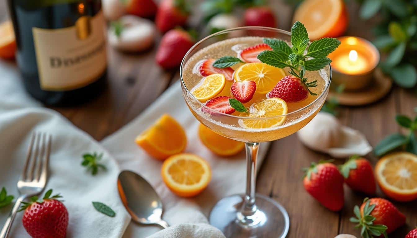 découvrez la recette de la soupe de champagne cointreau, une délicieuse boisson festive idéale pour 20 convives. parfaite pour célébrer un événement spécial, cette soupe raffinée mêle l'effervescence du champagne à la douceur du cointreau, offrant une expérience gustative inoubliable.