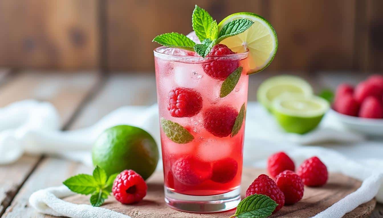 découvrez notre recette de mojito framboise, un cocktail frais et fruité parfait pour l'été. avec ses saveurs délicates de framboises et de menthe, ce mélange régalera vos papilles et fera sensation lors de vos soirées estivales. rafraîchissez-vous avec ce délice ensoleillé!