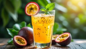 découvrez le jus de maracuja, une boisson tropicale rafraîchissante et délicieuse, idéale pour étancher votre soif et profiter des bienfaits exotiques du fruit de la passion.
