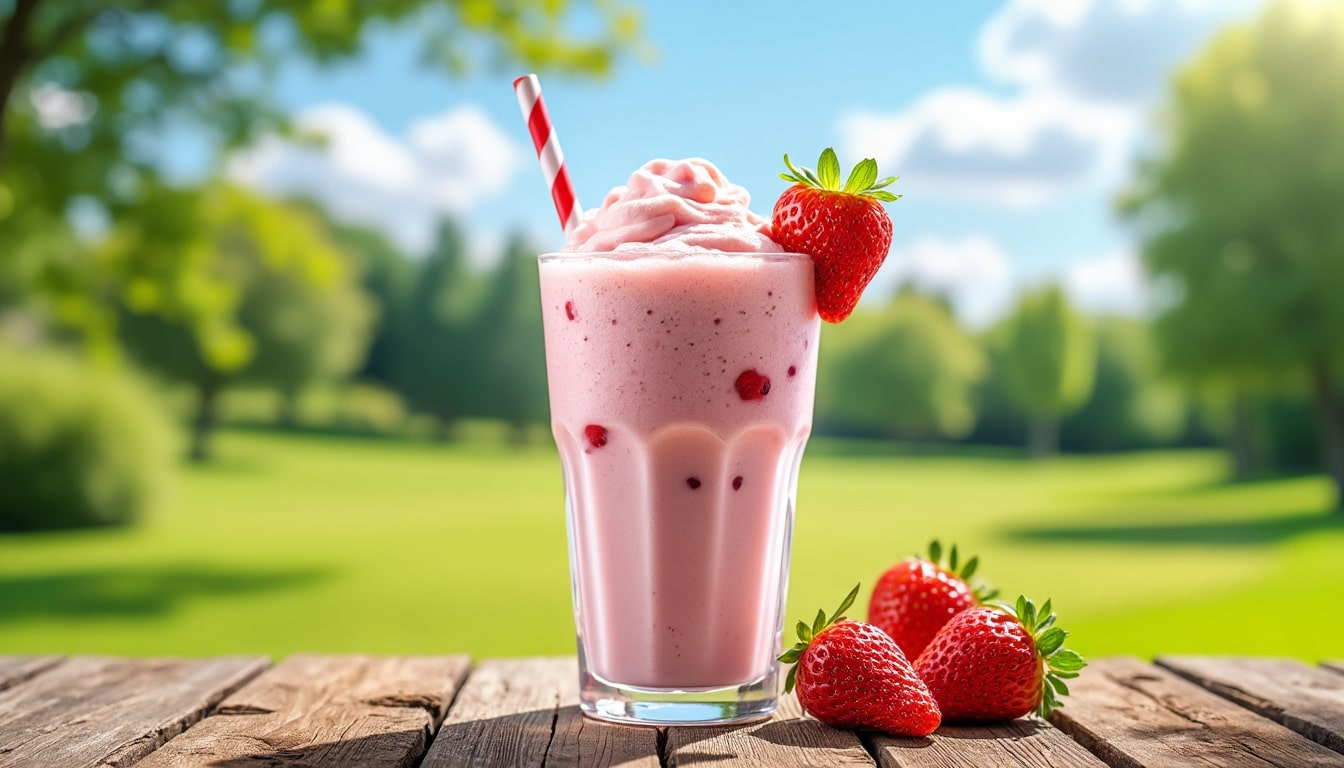 découvrez le lait aux fraises, une boisson gourmande et rafraîchissante, parfaite pour se faire plaisir à tout moment de la journée. facile à préparer, elle ravira petits et grands avec son délicieux goût fruité.