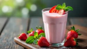découvrez le lait aux fraises, une boisson gourmande et rafraîchissante, parfaite pour une pause sucrée. facile à préparer, elle ravira petits et grands avec son goût doux et fruité.