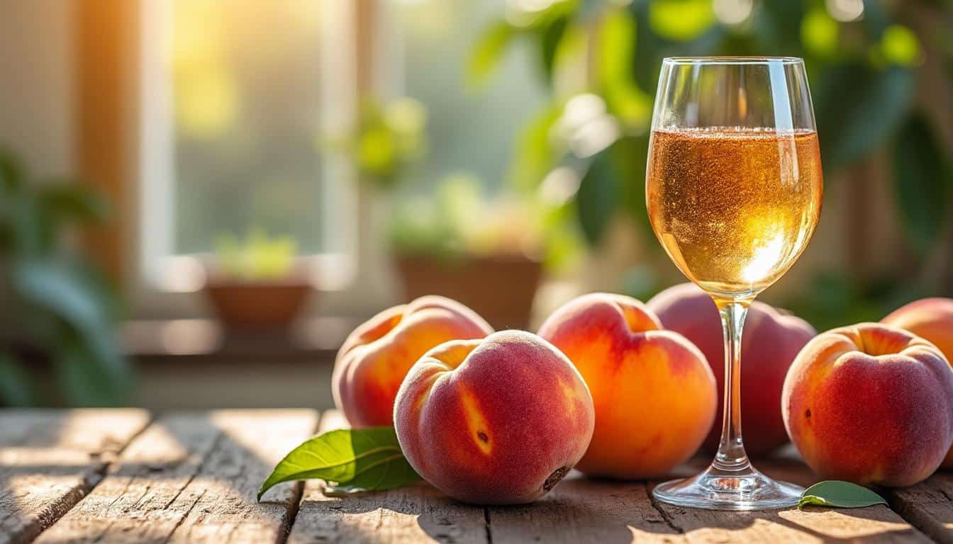 découvrez le vin à la pêche, une boisson fruitée et rafraîchissante parfaite pour profiter de l'été en douceur et avec gourmandise.