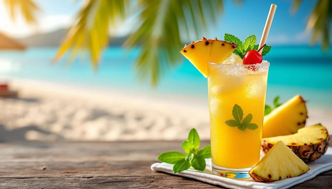 découvrez notre cocktail ananas rafraîchissant, parfait pour étancher votre soif lors des chaudes journées d'été. une boisson fruitée et exotique qui vous transporte sous le soleil.
