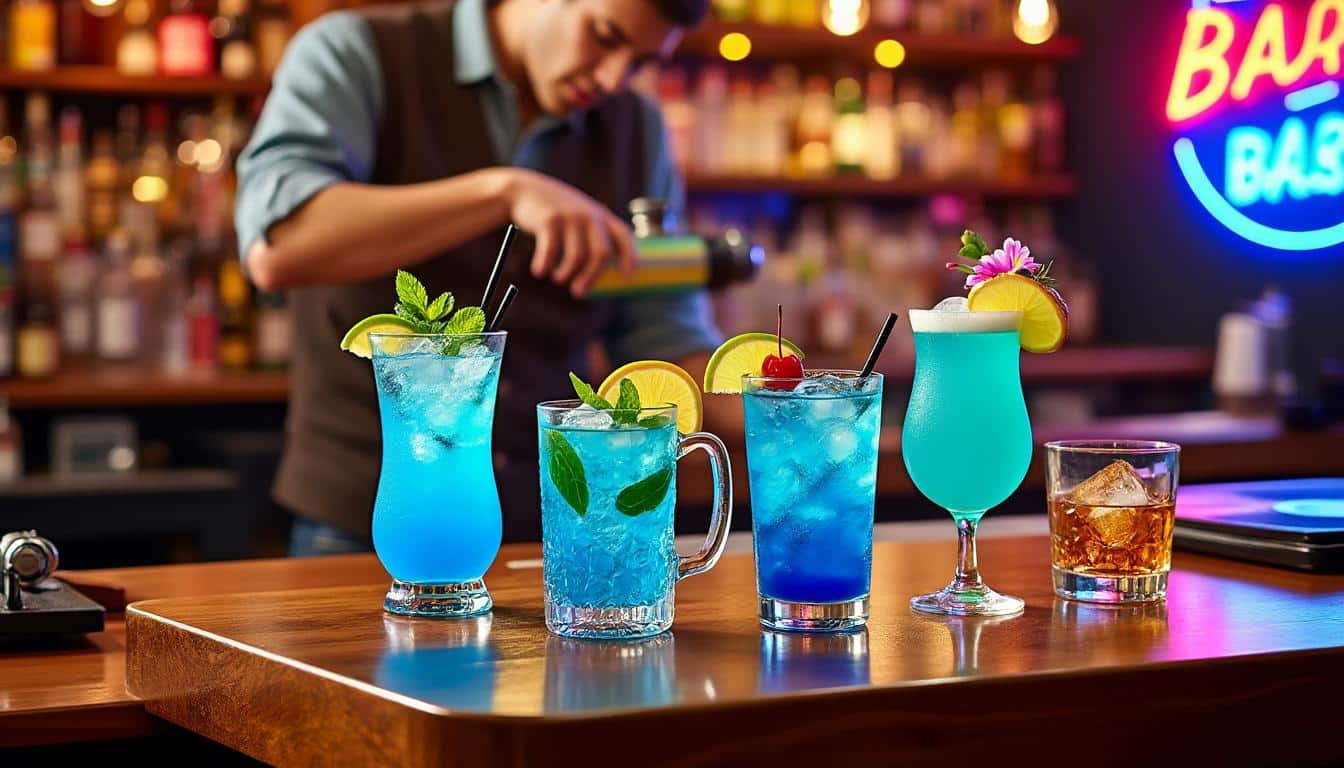 découvrez 5 recettes éclatantes de cocktails au curaçao bleu pour impressionner vos invités avec des boissons colorées et savoureuses. faciles à préparer et parfaites pour toutes les occasions.